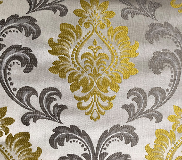 Floral Damask Gold Jacquard Fabric